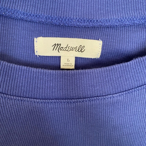 Madewell Purple/Blue Cropped T Shirt - Picture 3 of 3